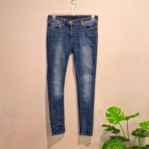 M & S Super Stretch Skinny Leg Blue Jeans Size 12 Medium